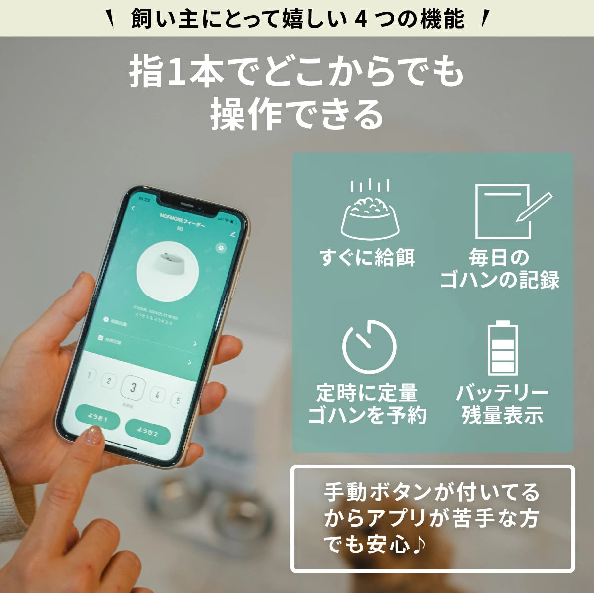 2タイプオートフィーダー 猫・犬用自動給餌器