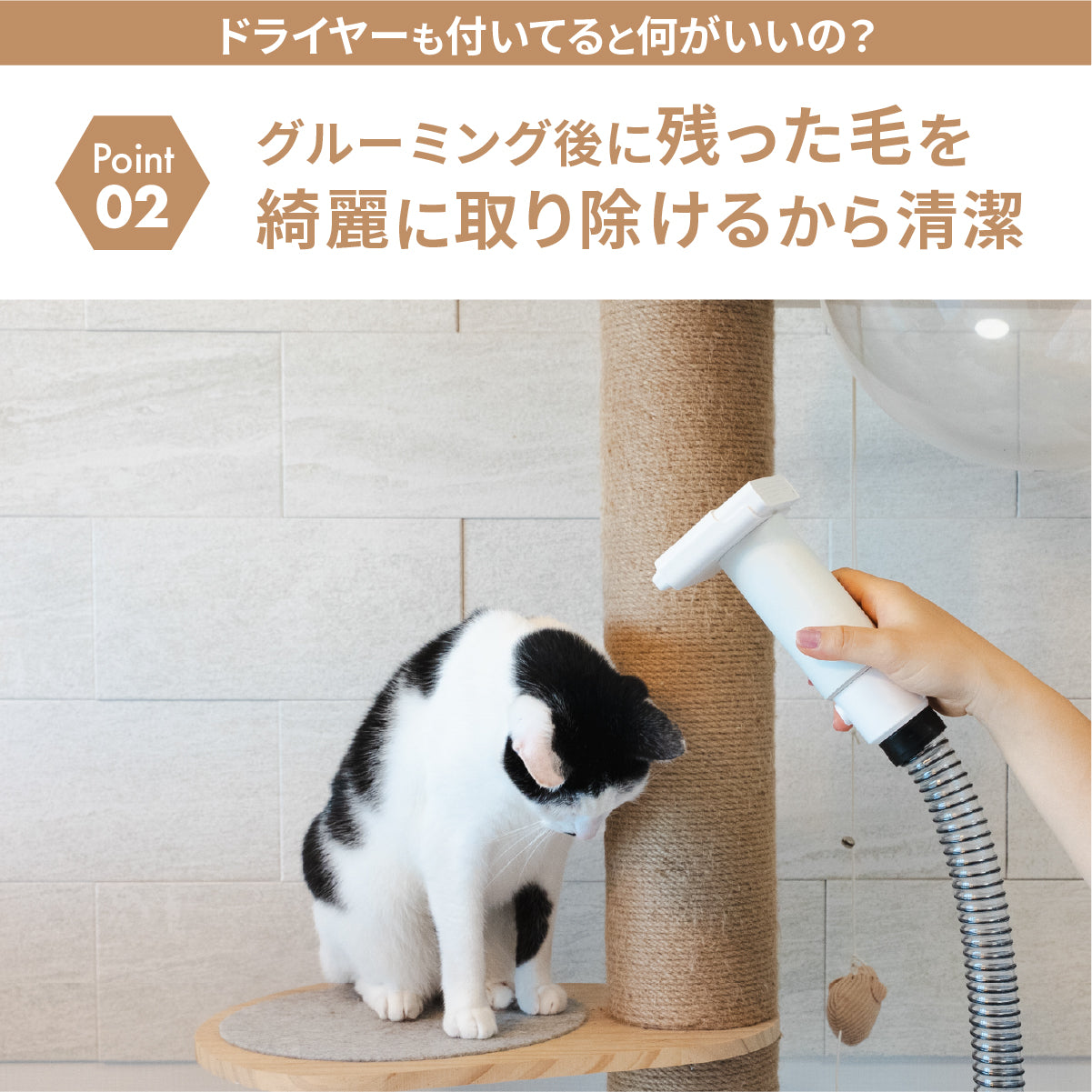 ドライヤーにもなるグルーミング掃除機