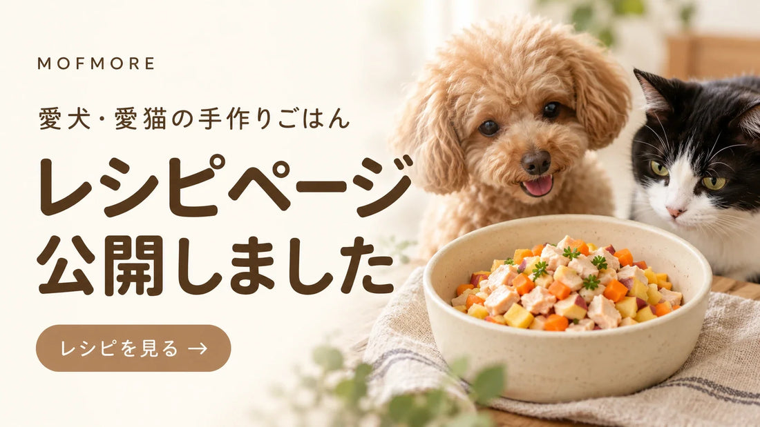 愛犬・愛猫の手作りごはん「レシピページ」を公開しました
