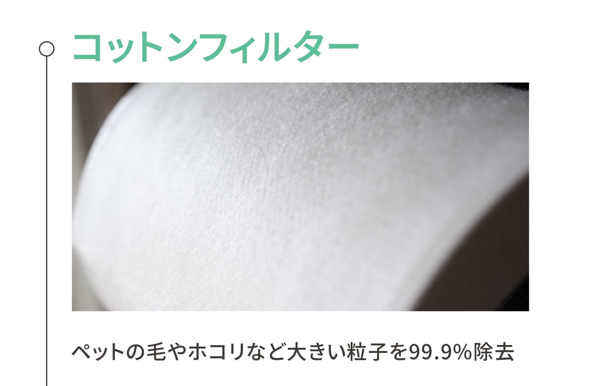 空気清浄機のフィルター構造と除去性能の説明図