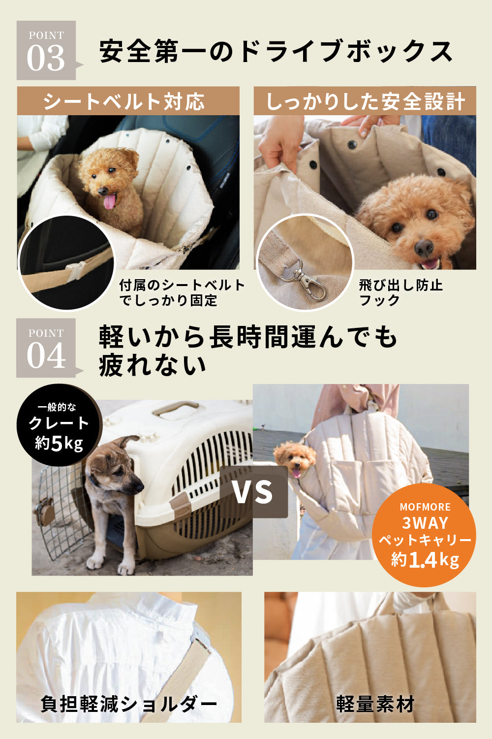 3WAY 程遠く ドライブボックス ペット キャリーバッグ 犬 猫 ドライブボックス ペットキャリー ペットドライブシート