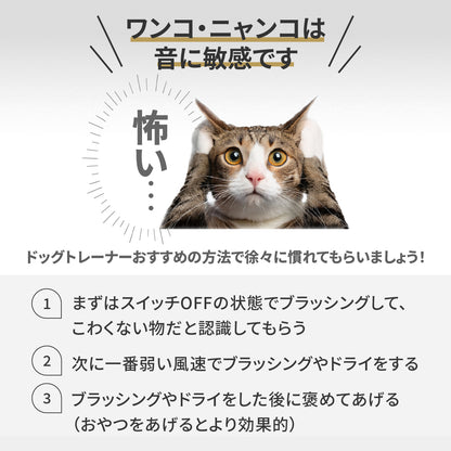 ドライヤーにもなるグルーミング掃除機