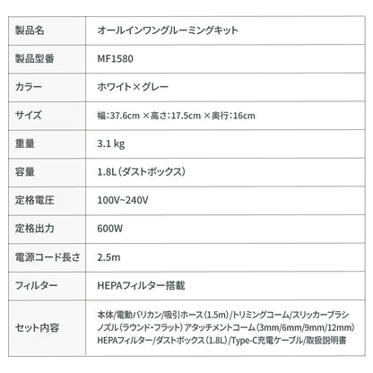 ドライヤーにもなるグルーミング掃除機