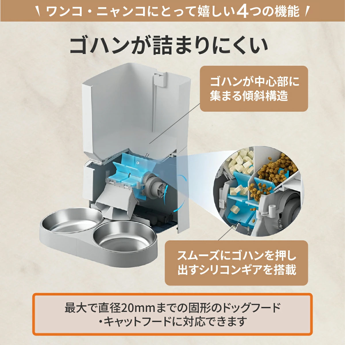 2タイプオートフィーダー 猫・犬用自動給餌器 – MOFMORE