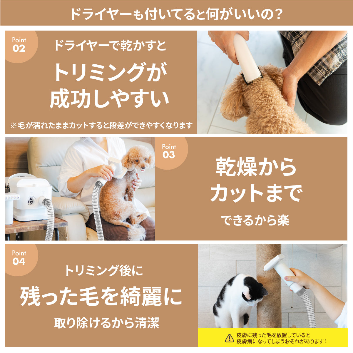 MOFMORE トリムドライ -ドライヤーにもなるグルーミング掃除機-