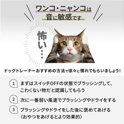 ドライヤーにもなるグルーミング掃除機