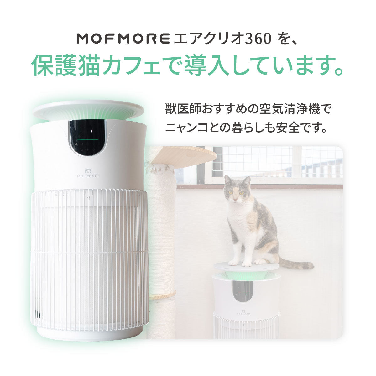MOFMORE エアクリオ 360 -テーブルにもなるペット用空気清浄機-