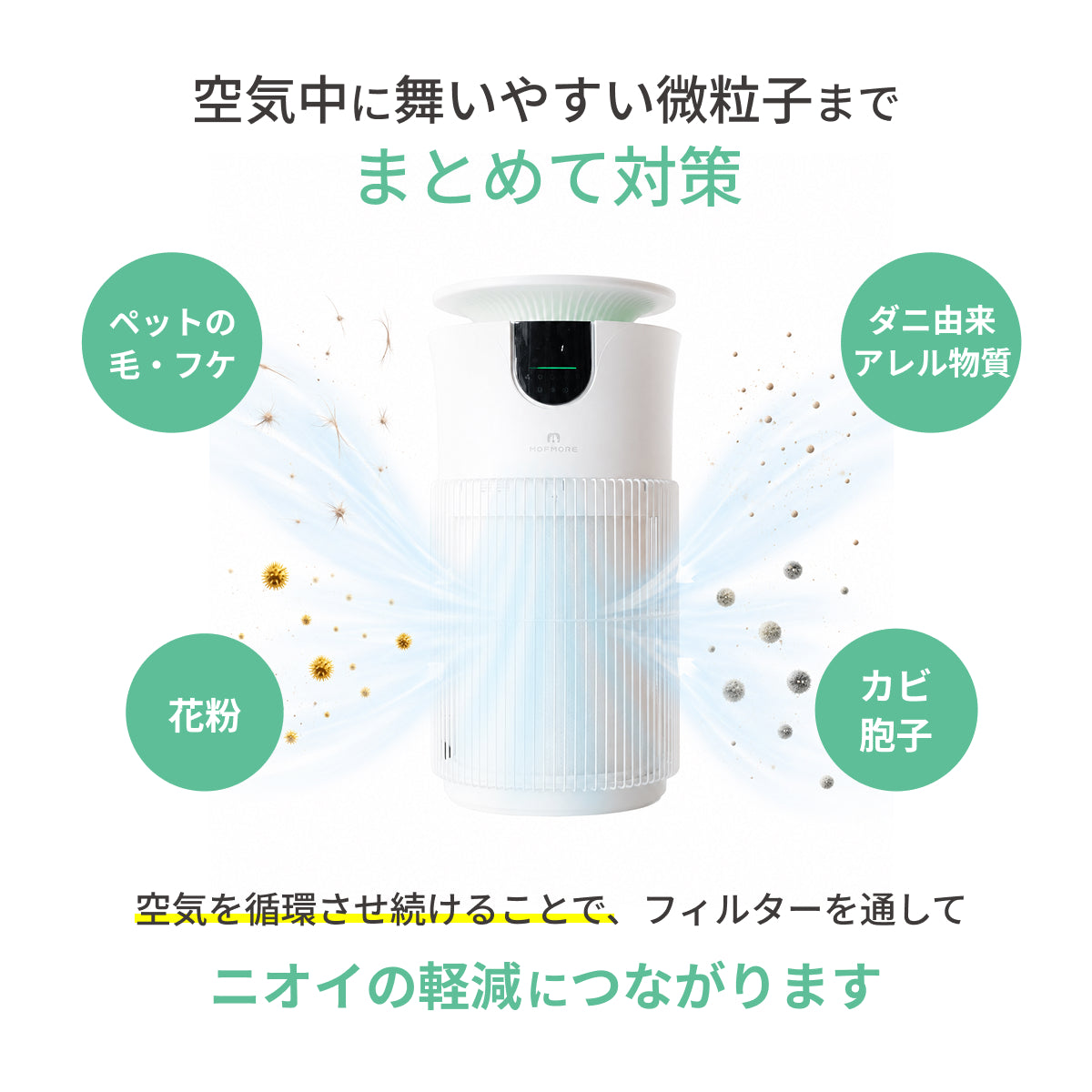 MOFMORE エアクリオ 360 -テーブルにもなるペット用空気清浄機-